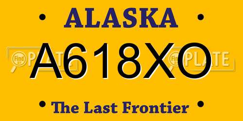 A618XO Alaska License Plate