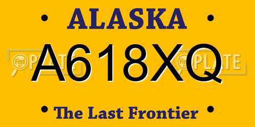 A618XQ Alaska License Plate