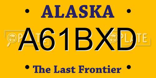 A61BXD Alaska License Plate