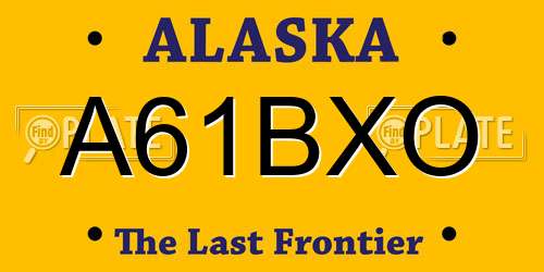 A61BXO Alaska License Plate