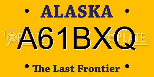 A61BXQ Alaska License Plate