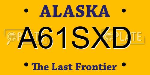 A61SXD Alaska License Plate