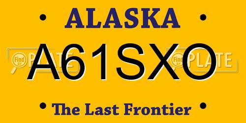A61SXO Alaska License Plate