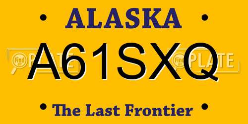 A61SXQ Alaska License Plate