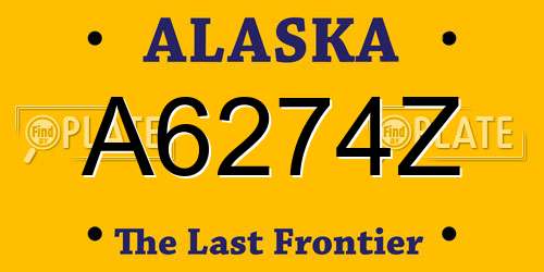 A6274Z Alaska License Plate