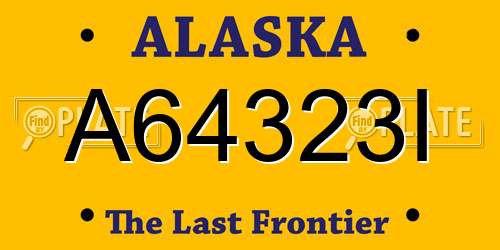 A64323I Alaska License Plate