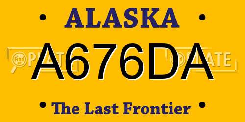A676DA Alaska License Plate