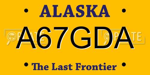 A67GDA Alaska License Plate