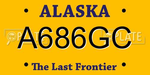 A686GC Alaska License Plate