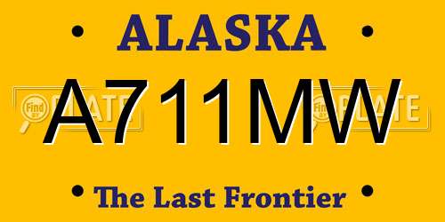 A711MW Alaska License Plate
