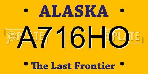A716HO Alaska License Plate