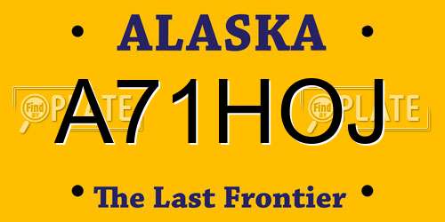 A71HOJ Alaska License Plate