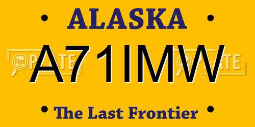A71IMW Alaska License Plate