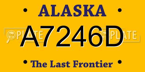 A7246D Alaska License Plate