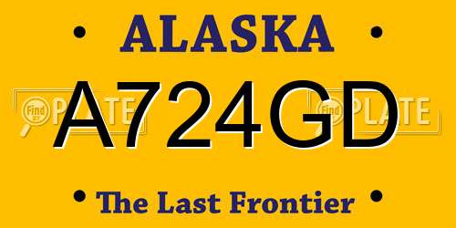A724GD Alaska License Plate