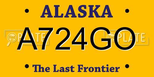 A724GO Alaska License Plate