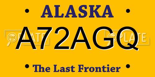 A72AGQ Alaska License Plate