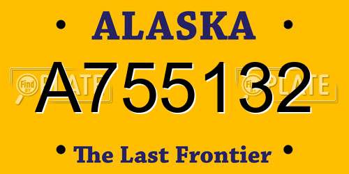 A755132 Alaska License Plate