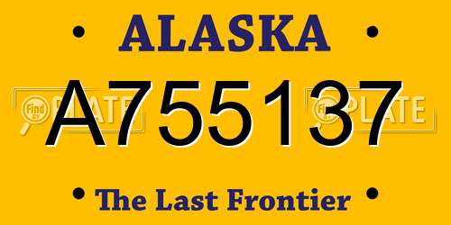 A755137 Alaska License Plate