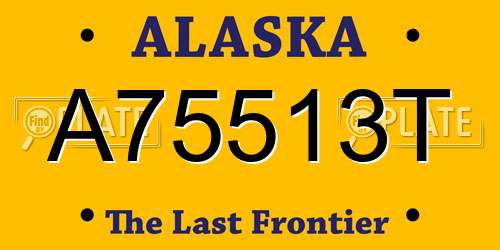 A75513T Alaska License Plate