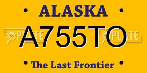 A755TO Alaska License Plate