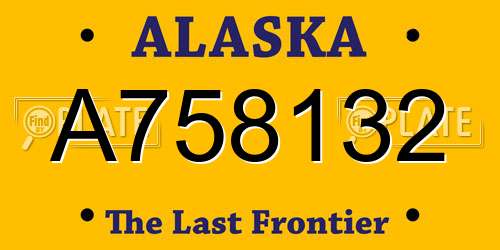 A758132 Alaska License Plate
