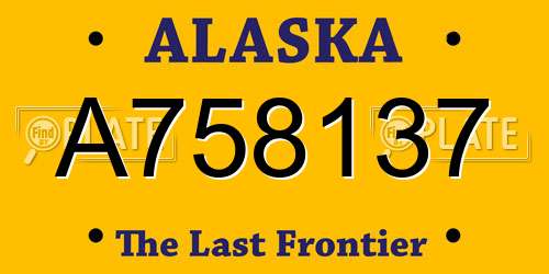A758137 Alaska License Plate