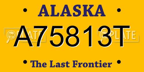 A75813T Alaska License Plate
