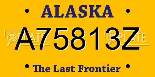 A75813Z Alaska License Plate