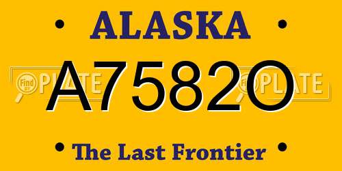 A7582O Alaska License Plate