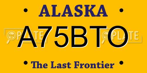 A75BTO Alaska License Plate
