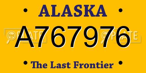 A767976 Alaska License Plate