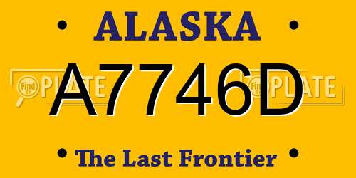 A7746D Alaska License Plate