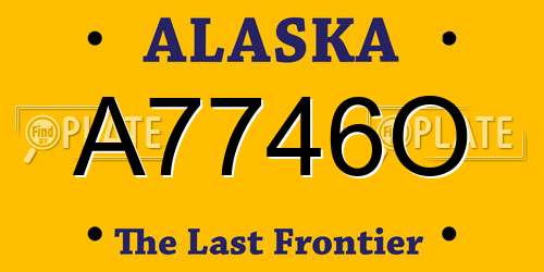 A7746O Alaska License Plate