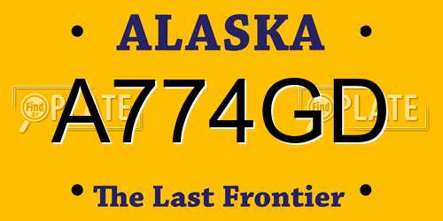 A774GD Alaska License Plate