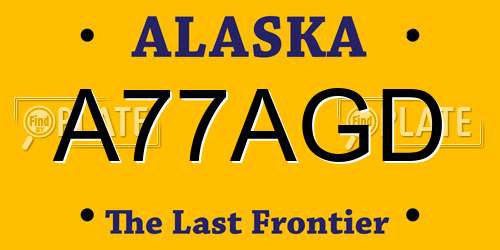 A77AGD Alaska License Plate
