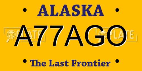 A77AGO Alaska License Plate
