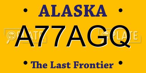A77AGQ Alaska License Plate