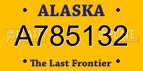 A785132 Alaska License Plate