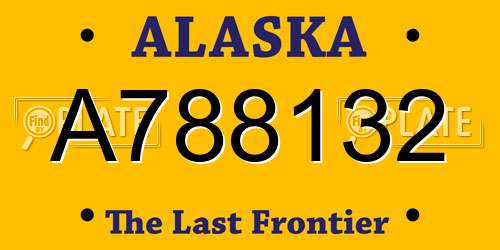 A788132 Alaska License Plate