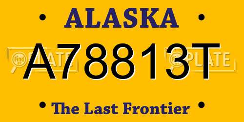 A78813T Alaska License Plate