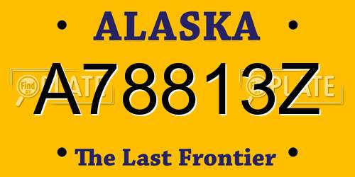A78813Z Alaska License Plate