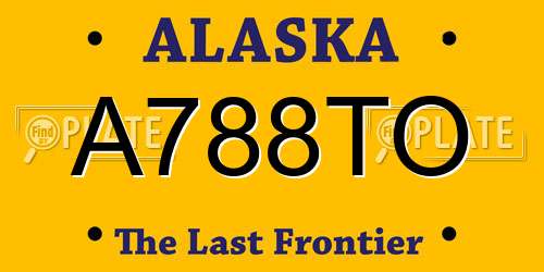 A788TO Alaska License Plate