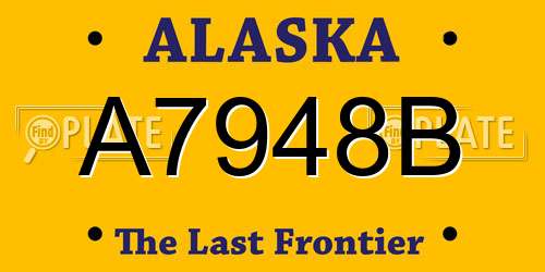 A7948B Alaska License Plate