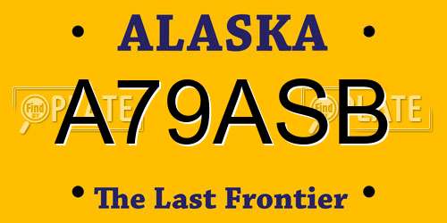 A79ASB Alaska License Plate