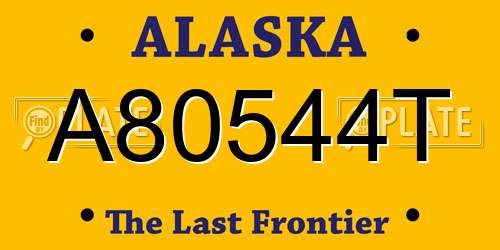 A80544T Alaska License Plate