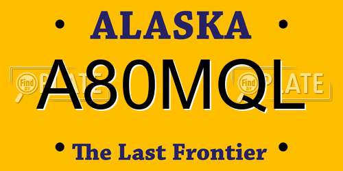 A80MQL Alaska License Plate