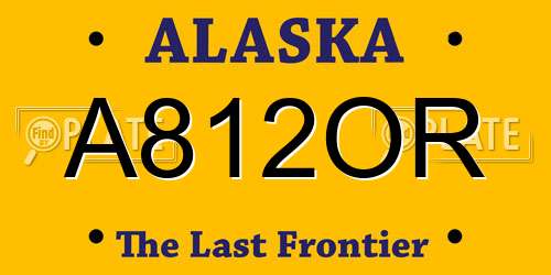 A812OR Alaska License Plate