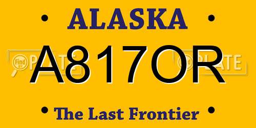 A817OR Alaska License Plate