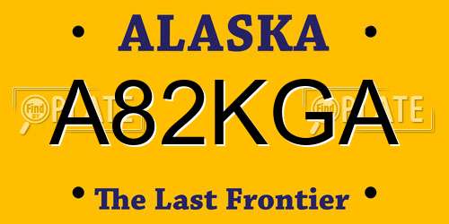 A82KGA Alaska License Plate